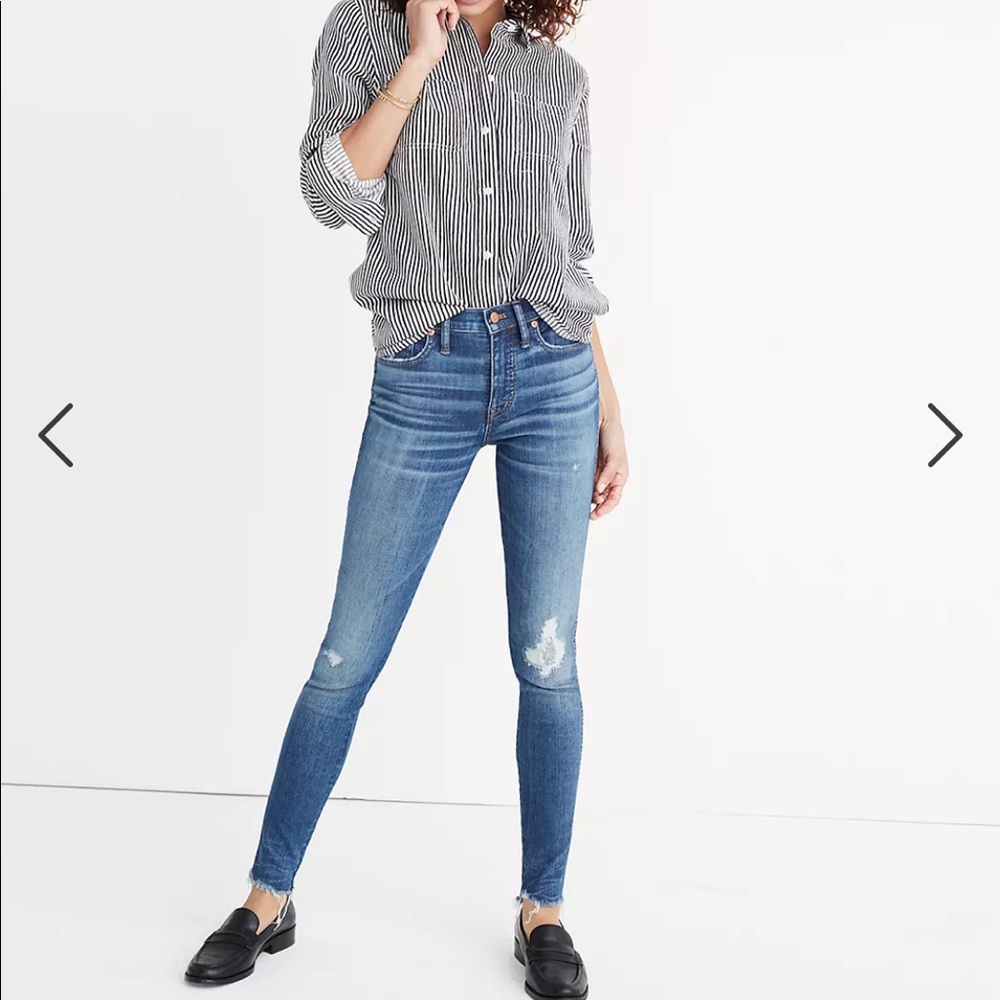 Madewell 9" High-Rise Skinny Jeans in Allegra Wash: Rip and Repair Edition